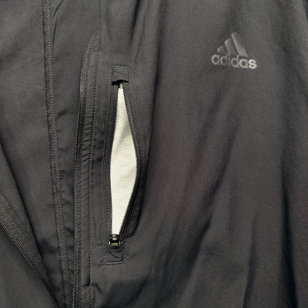 Running Windbreaker Jacket Black Full Zip Reflective Mens Adidas L Ahtleisure - Picture 9 of 10